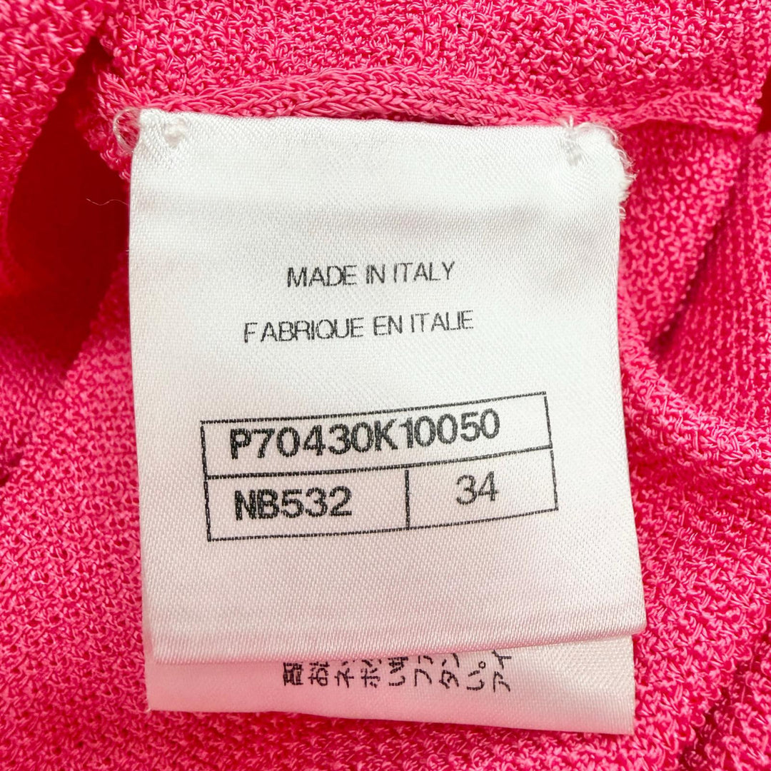 Great CHANEL Short sleeve polo shirt COCO Mark button pink 34 21P P70430K10050