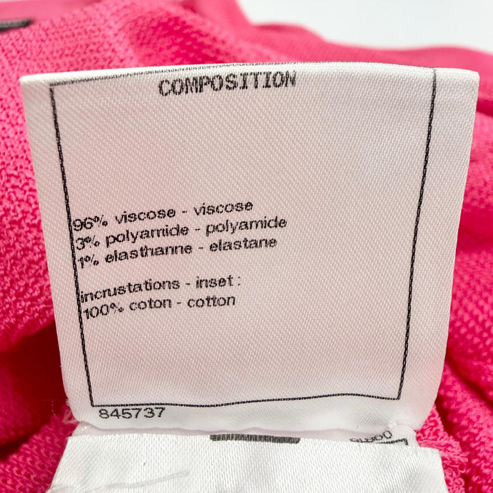 Great CHANEL Short sleeve polo shirt COCO Mark button pink 34 21P P70430K10050