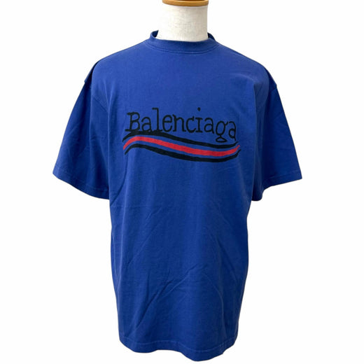 Excellent BALENCIAGA Short sleeve T-shirt Distressed finish, campaign logo