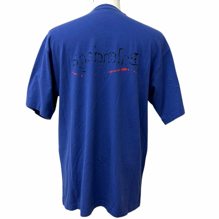 Excellent BALENCIAGA Short sleeve T-shirt Distressed finish, campaign logo