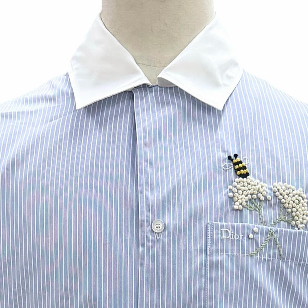 Excellent Dior HOMME Short sleeve shirt Flower Bee Cotton Poplin 39 693C532A3079