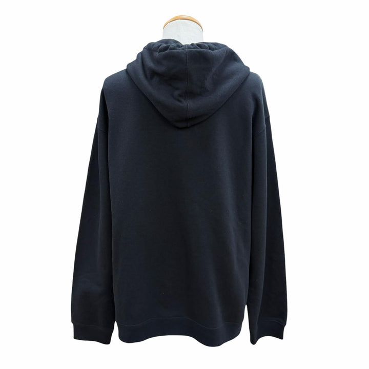 Discounted Great GUCCI hoodie Logo print hooded pullover black cotton mens M 681210