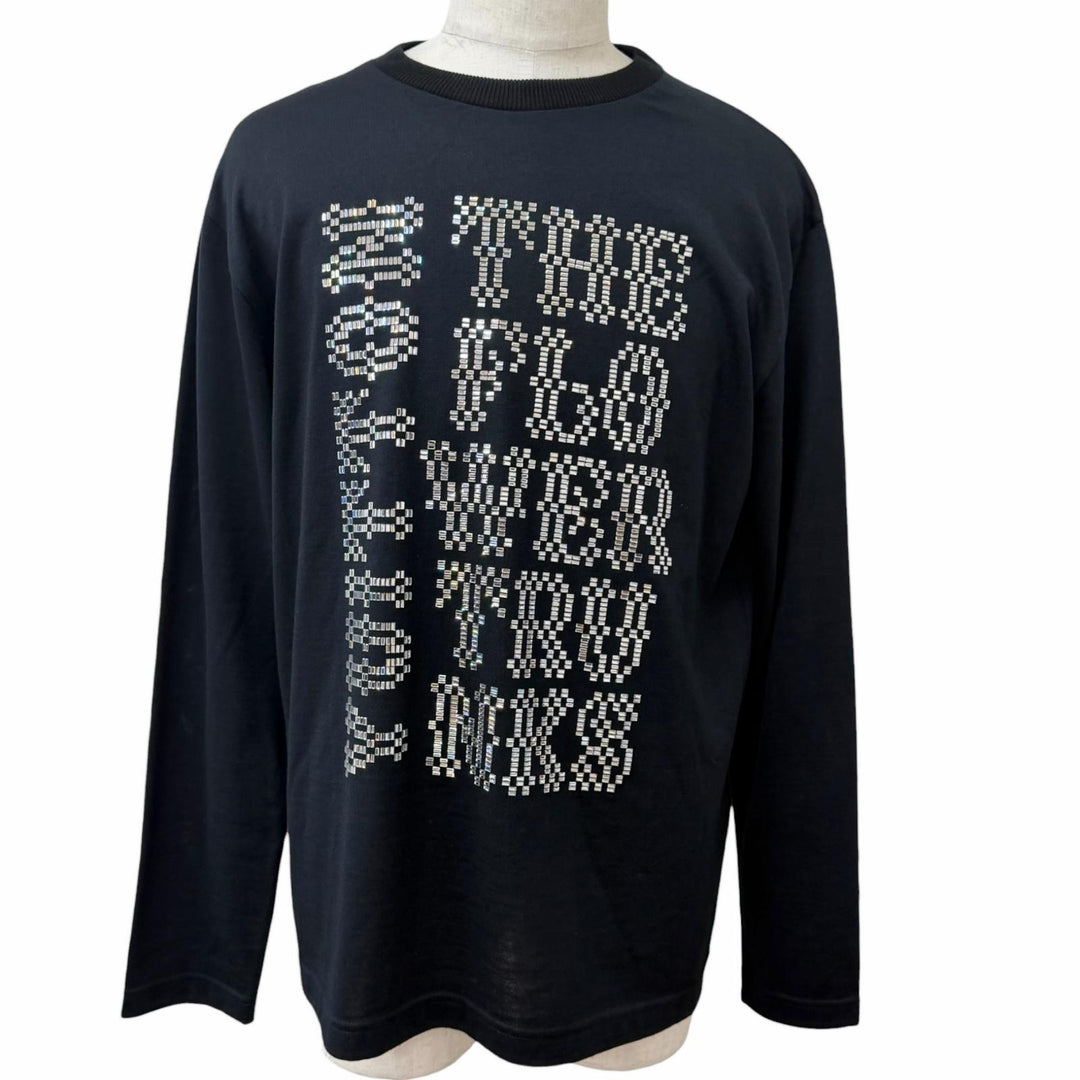 Excellent LOUIS VUITTON sweater Embellished Crewneck black wool mens L