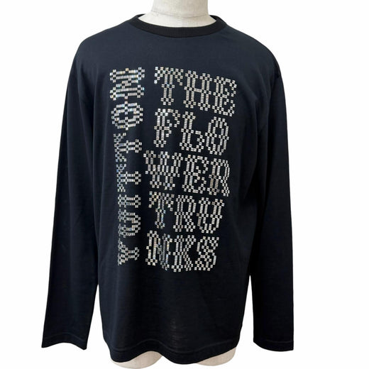 Excellent LOUIS VUITTON sweater Embellished Crewneck black wool mens L