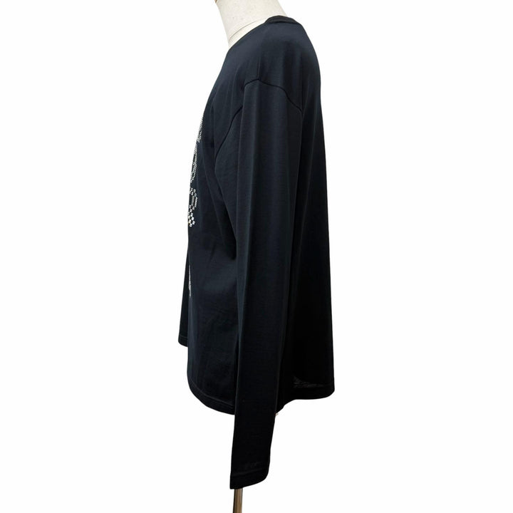 Excellent LOUIS VUITTON sweater Embellished Crewneck black wool mens L