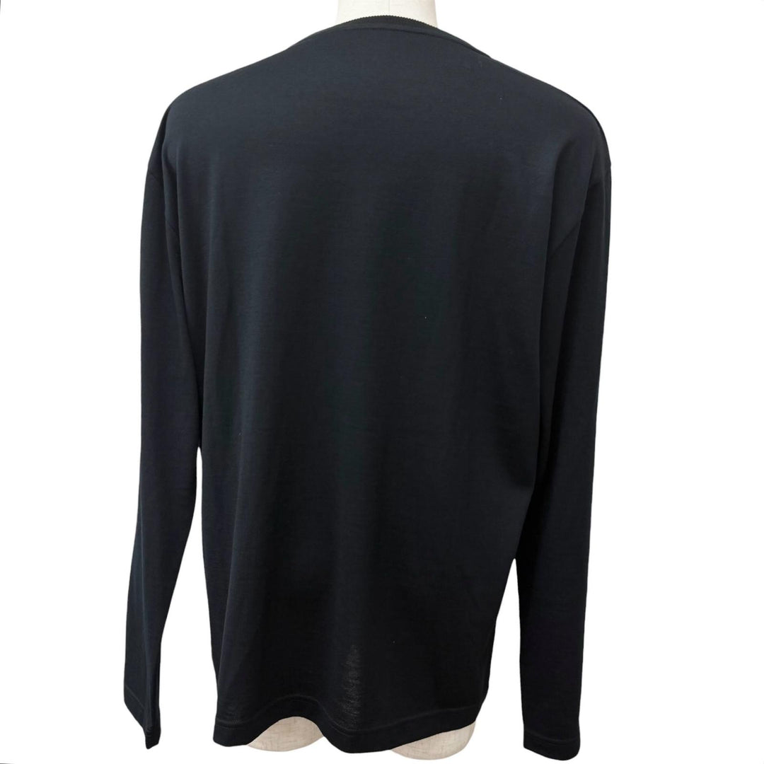Excellent LOUIS VUITTON sweater Embellished Crewneck black wool mens L