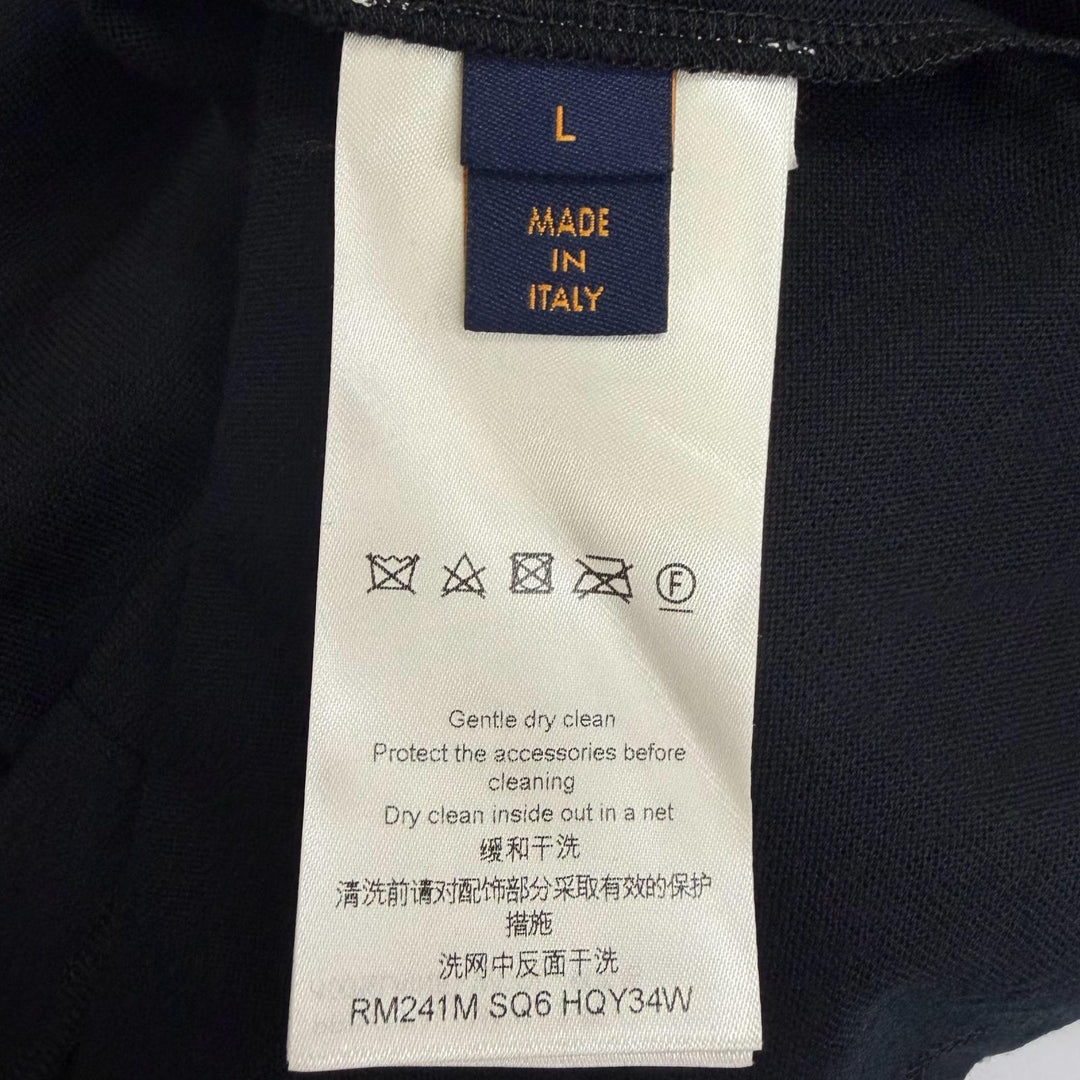 Excellent LOUIS VUITTON sweater Embellished Crewneck black wool mens L