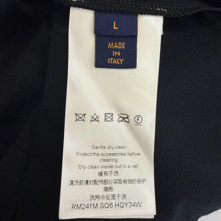 Excellent LOUIS VUITTON sweater Embellished Crewneck black wool mens L