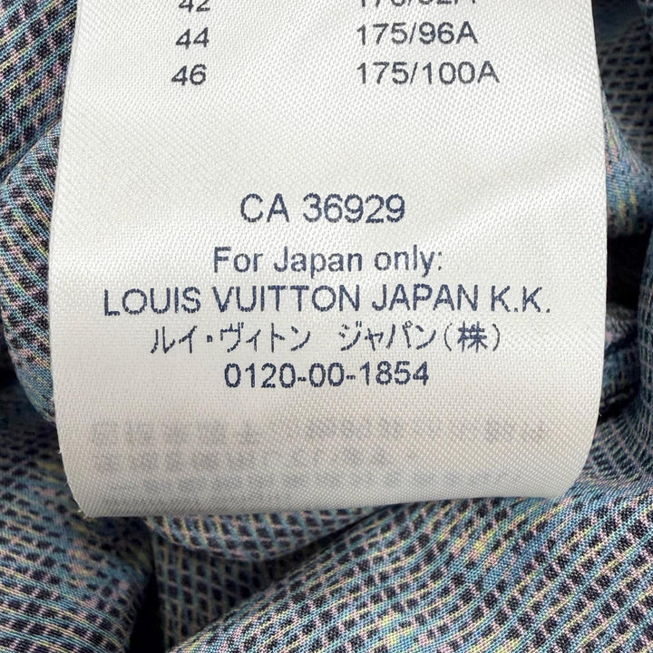 Pristine LOUIS VUITTON Long sleeve shirt 3D monogram print logo buttons silk 34