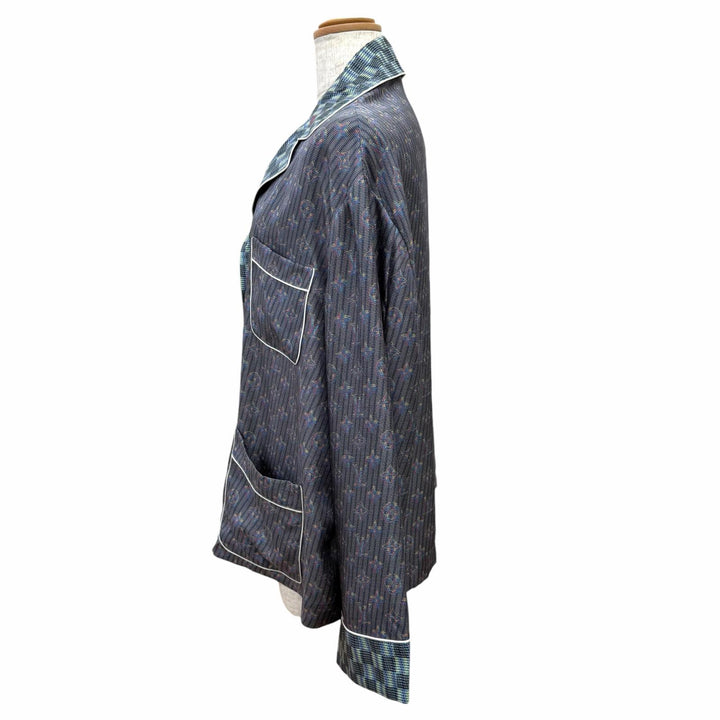 Pristine LOUIS VUITTON Long sleeve shirt LV buttoned, 3D monogram print silk 34