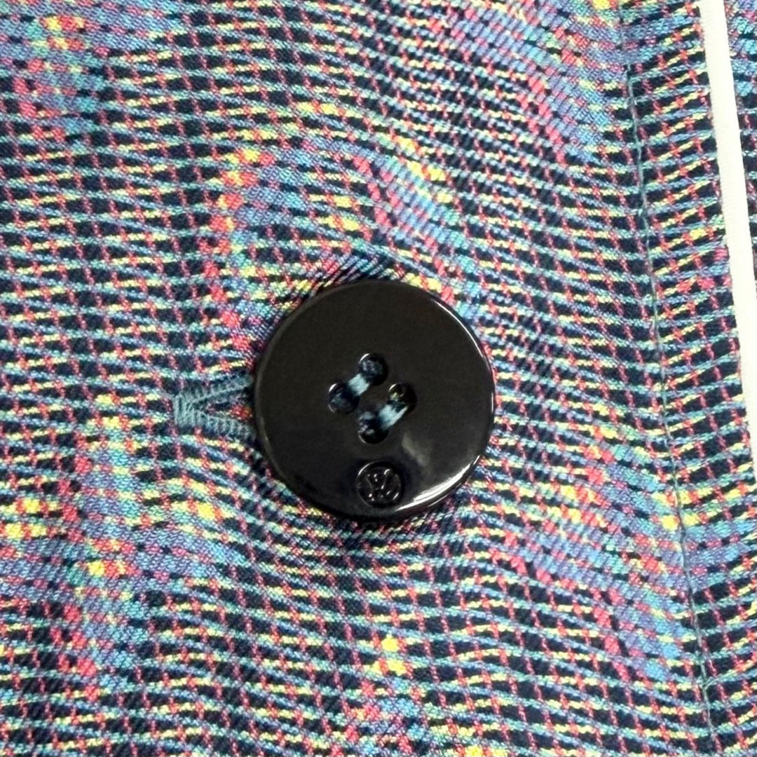 Pristine LOUIS VUITTON Long sleeve shirt LV buttoned, 3D monogram print silk 34