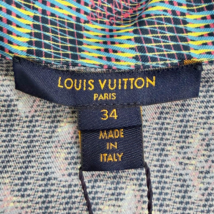Pristine LOUIS VUITTON Long sleeve shirt LV buttoned, 3D monogram print silk 34