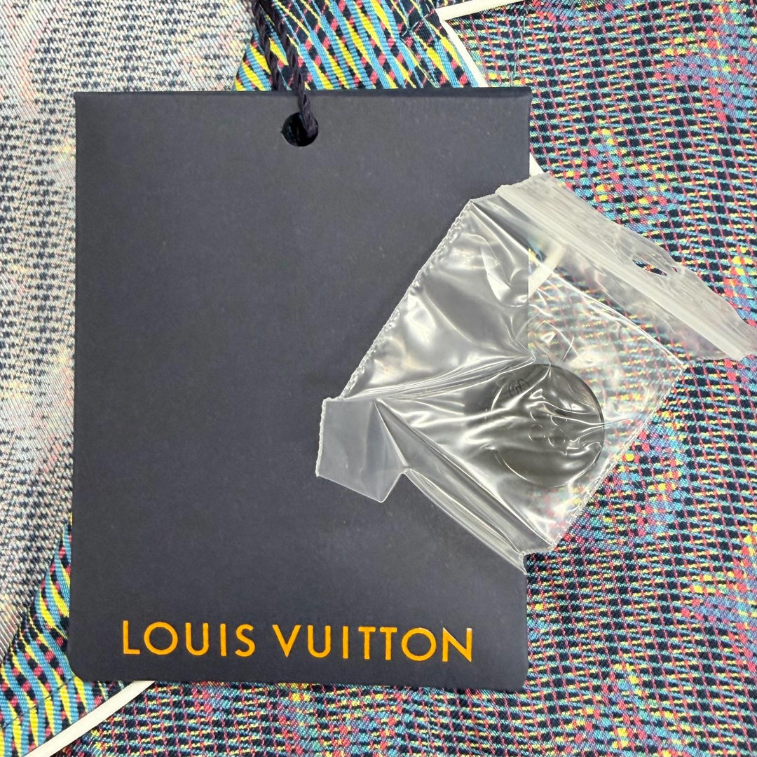 Pristine LOUIS VUITTON Long sleeve shirt LVbuttoned 3D monogram print silk IT 38