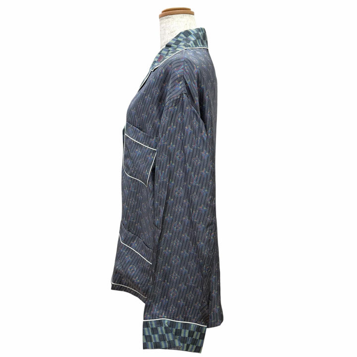 Pristine LOUIS VUITTON Long sleeve shirt LVbuttoned 3D monogram print silk IT 38