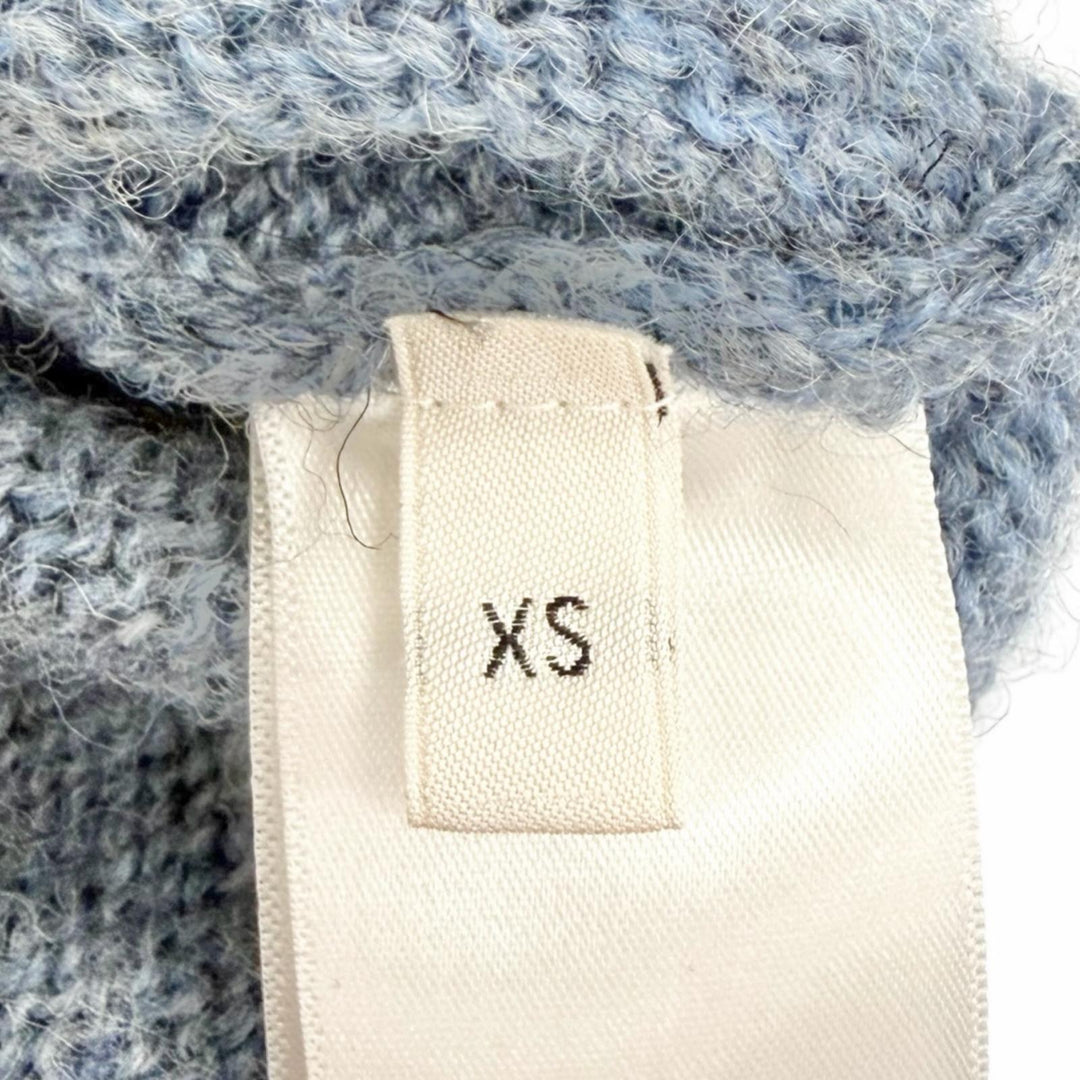 Excellent CELINE Short sleeve knit Triomphe Fair Isle Wool Sweater XS 2ADLI875Z