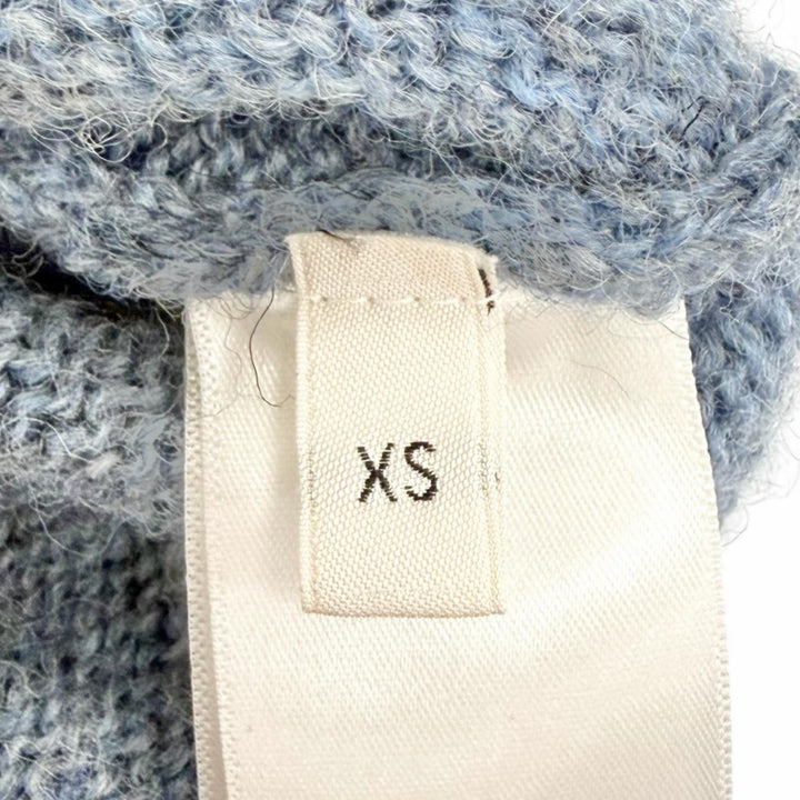 Excellent CELINE Short sleeve knit Triomphe Fair Isle Wool Sweater XS 2ADLI875Z