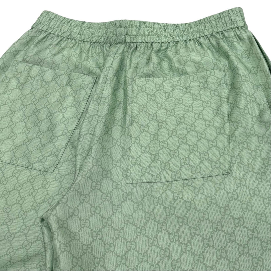 Excellent GUCCI YUKO HIGUCHI Shorts GG pattern silk twill Light green 48 864050