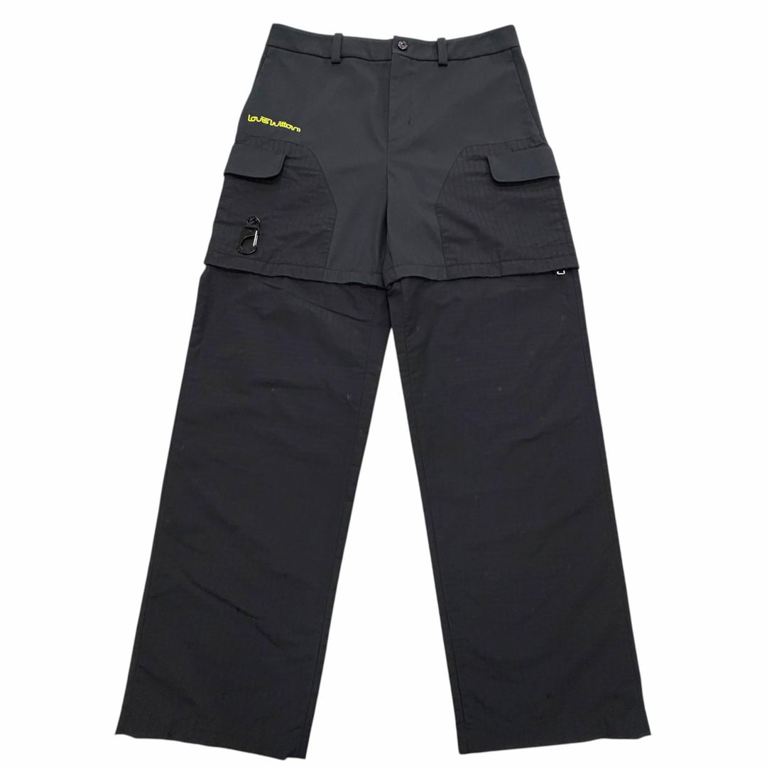 Excellent LOUIS VUITTON Pants Logo print 2WAY black Nylon mens IT 52