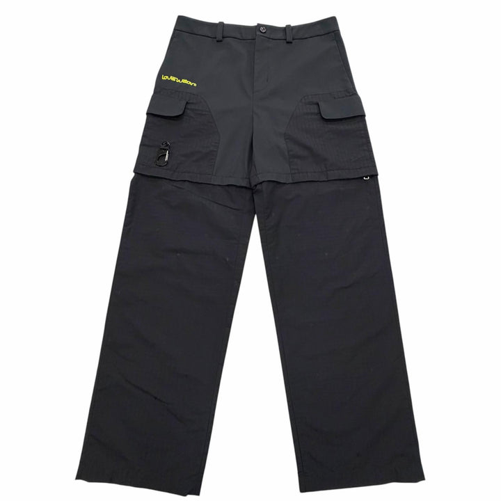 Excellent LOUIS VUITTON Pants Logo print 2WAY black Nylon mens IT 52