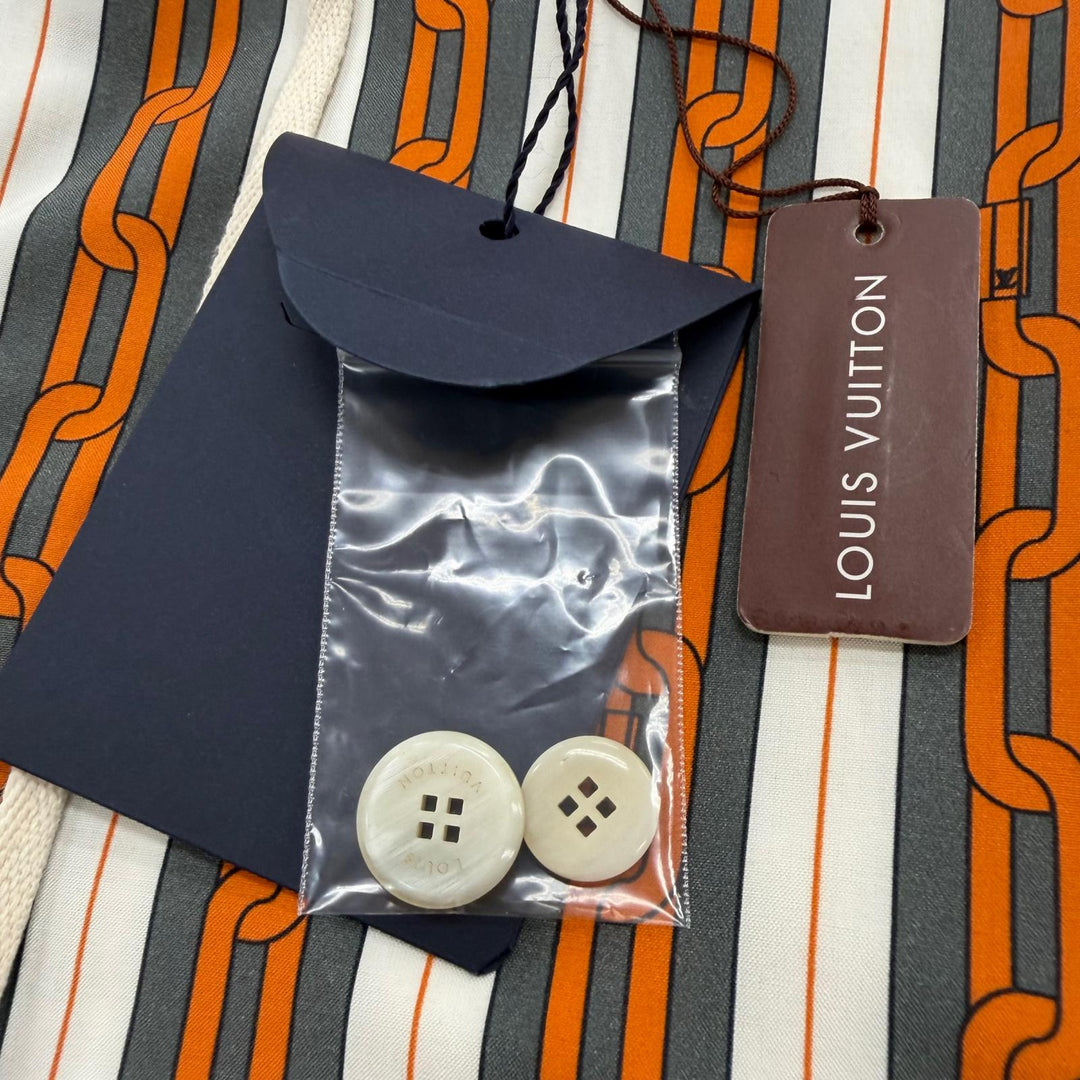 Pristine LOUIS VUITTON Pants Chain Stripe Pattern with Drawstring Multi IT 42
