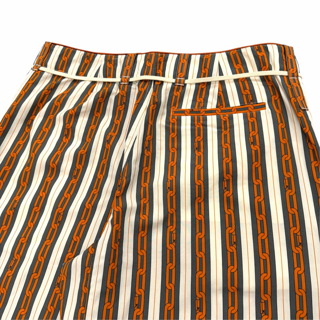 Pristine LOUIS VUITTON Pants Chain Stripe Pattern with Drawstring Multi IT 42