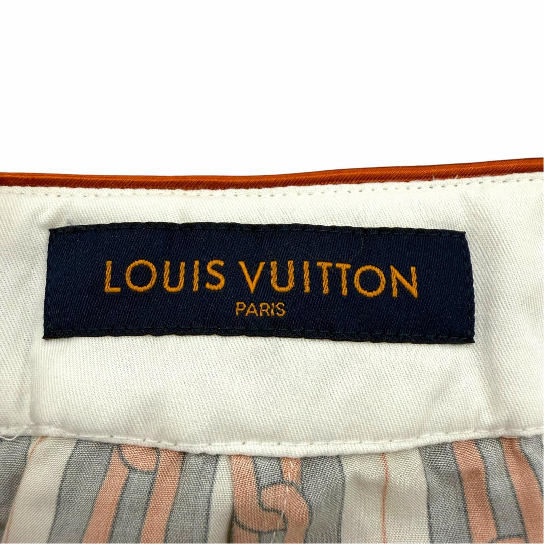 Pristine LOUIS VUITTON Pants Chain Stripe Pattern with Drawstring Multi IT 42