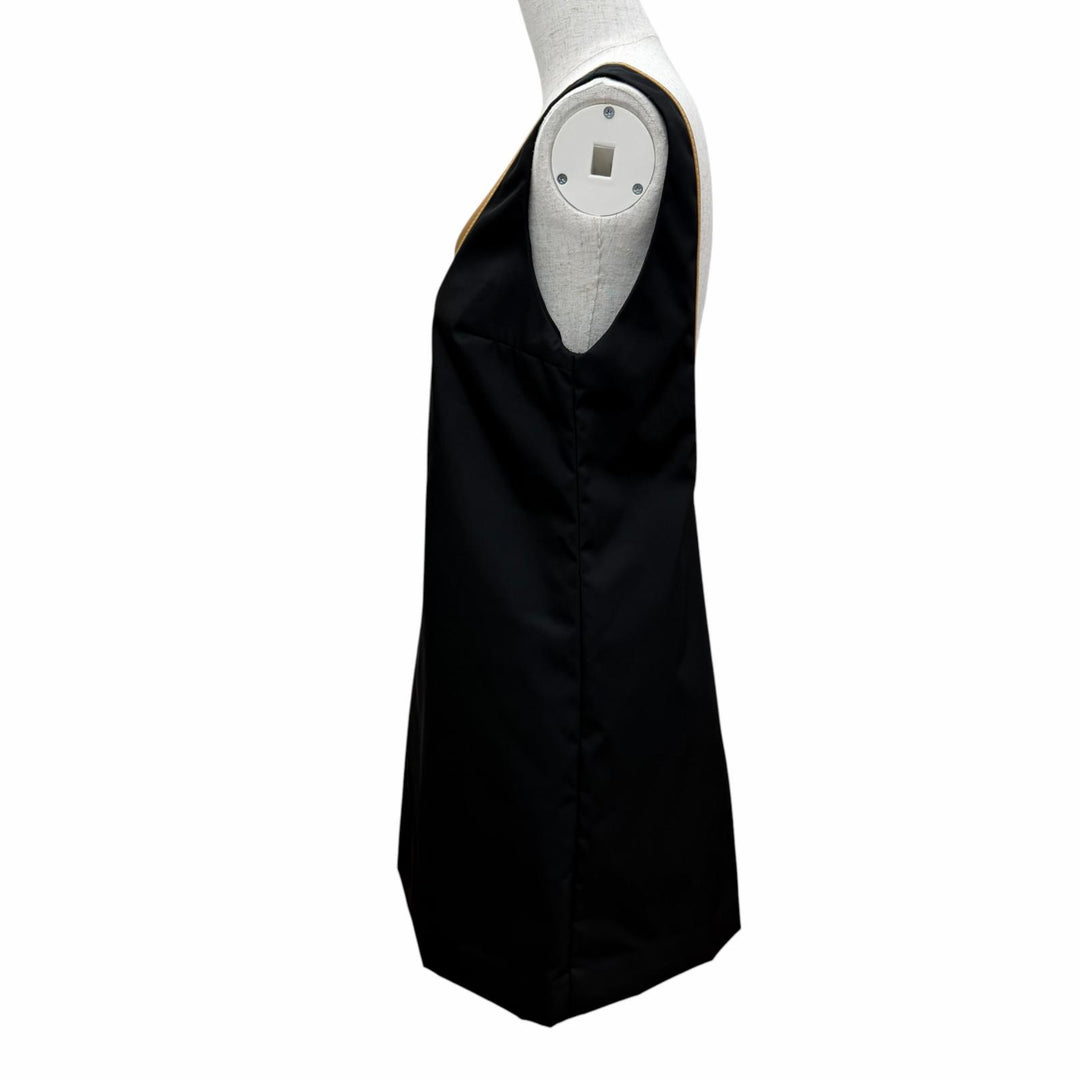 Excellent PRADA one piece Triangle with logo, sleeveless, mini length. black 38