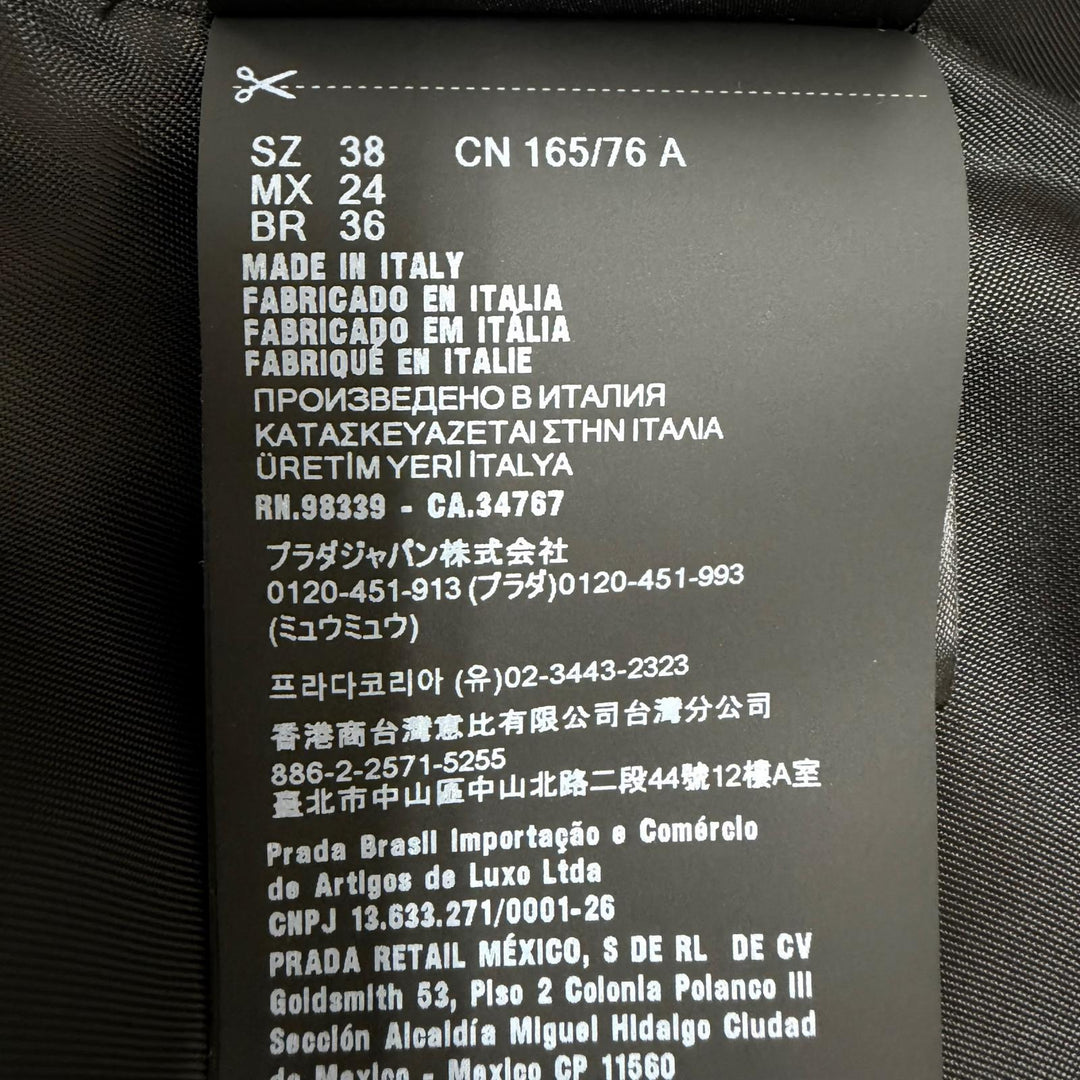 Excellent PRADA one piece Triangle with logo, sleeveless, mini length. black 38