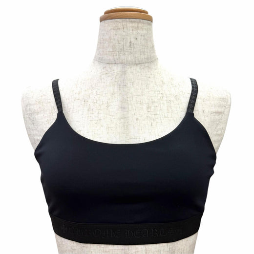 Excellent CHROME HEARTS camisole CH Plus Bra Top Dark navy Nylon Women S