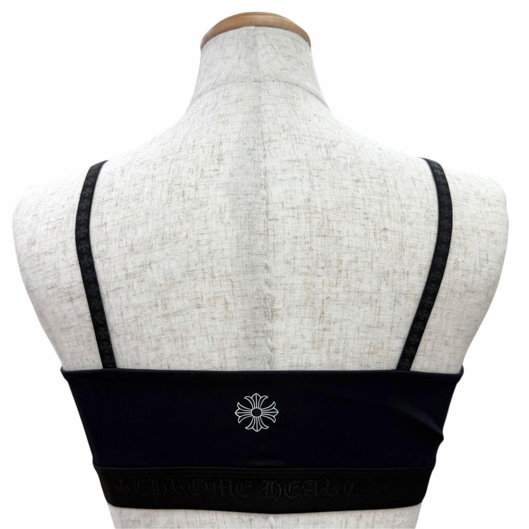 Excellent CHROME HEARTS camisole CH Plus Bra Top Dark navy Nylon Women S