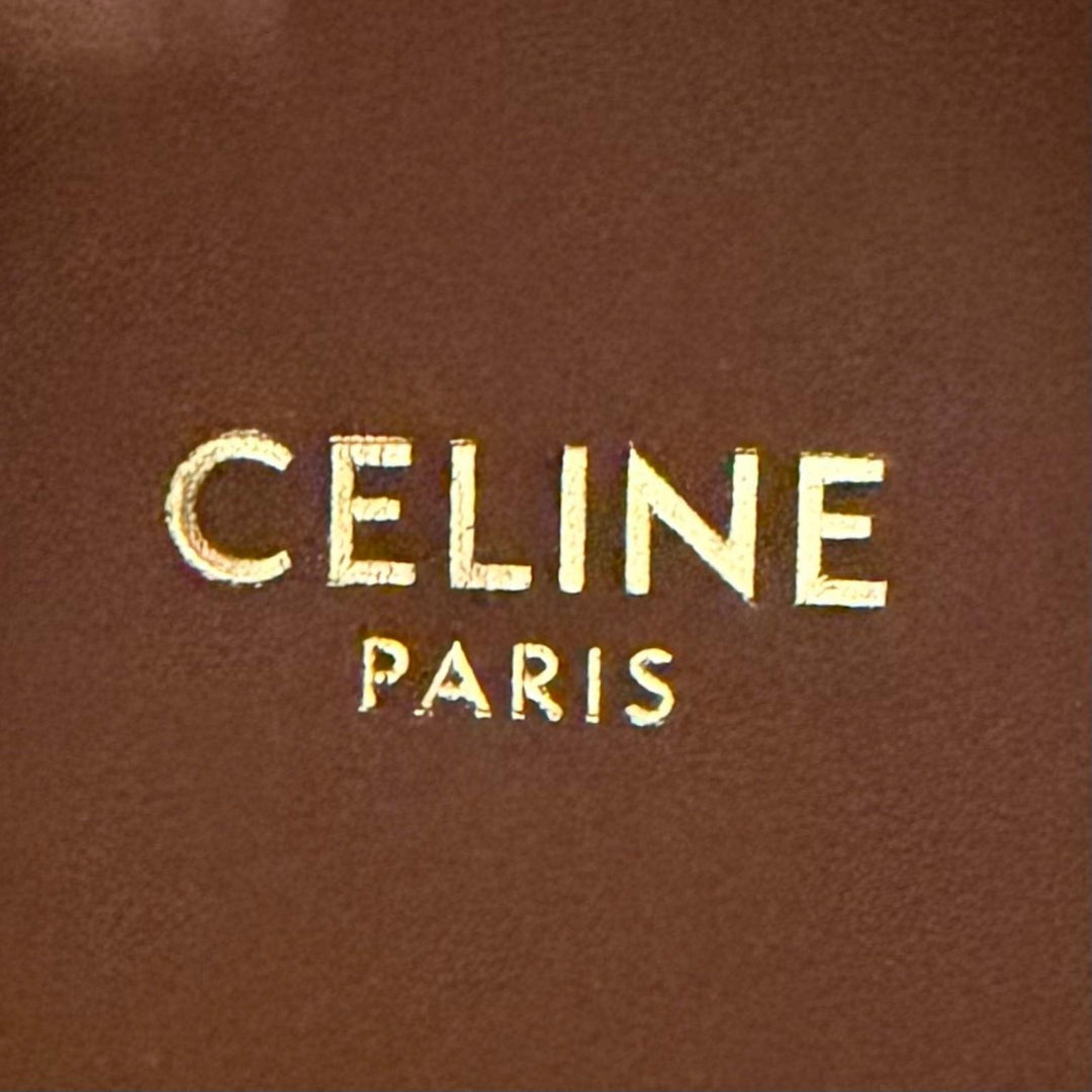 Pristine CELINE short boots Triomphe Patapants Lace-up Brown Women 36