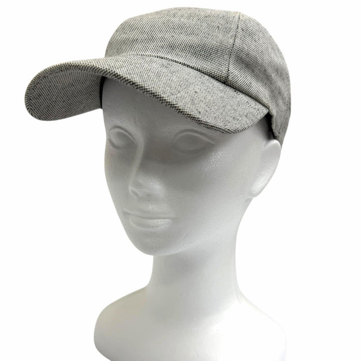 Excellent HERMES cap Miles Sangle H baseball gray linen mens FR 60