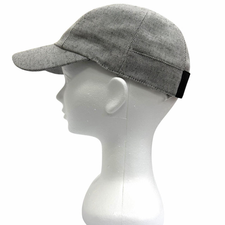 Excellent HERMES cap Miles Sangle H baseball gray linen mens FR 60