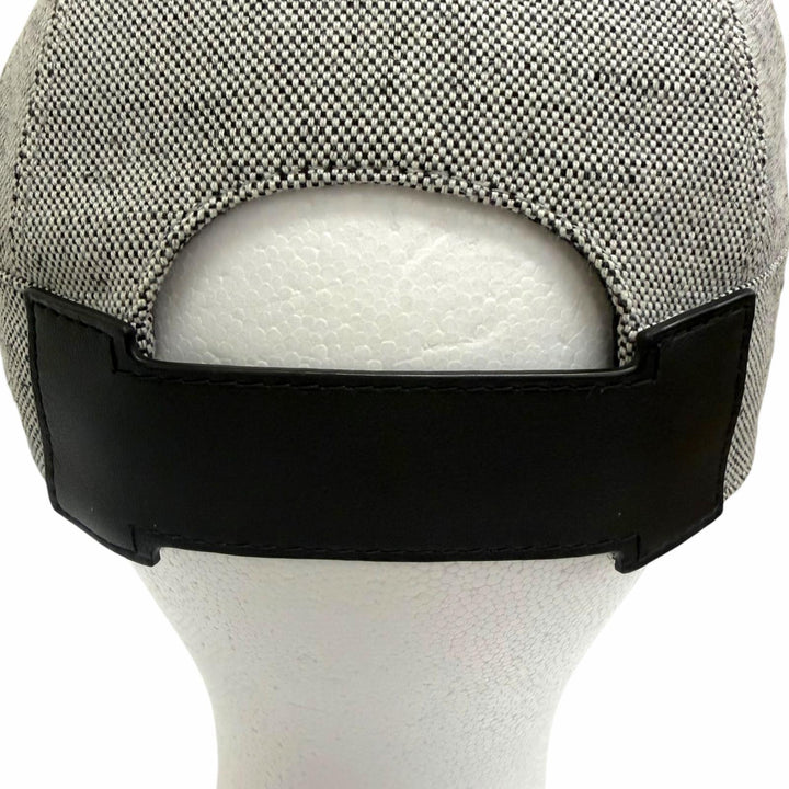 Excellent HERMES cap Miles Sangle H baseball gray linen mens FR 60