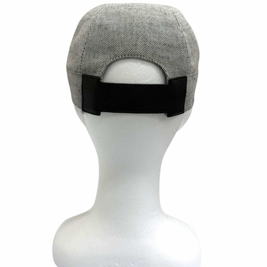 Excellent HERMES cap Miles Sangle H baseball gray linen mens FR 60