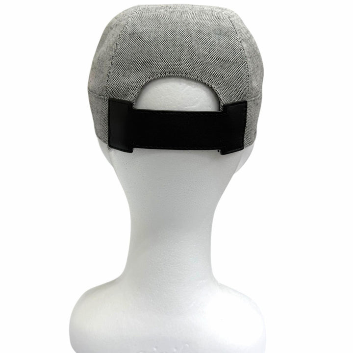 Excellent HERMES cap Miles Sangle H baseball gray linen mens FR 60