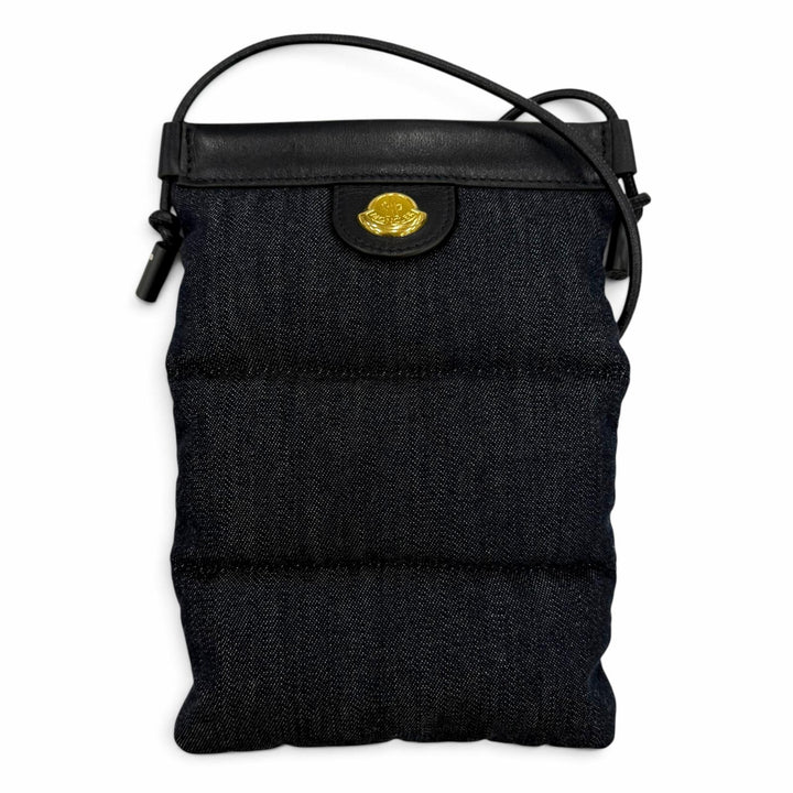 Pristine MONCLER Shoulder Bag PUFFY PHONE CASE Phone case Indigo leather Women