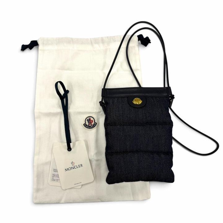 Pristine MONCLER Shoulder Bag PUFFY PHONE CASE Phone case Indigo leather Women