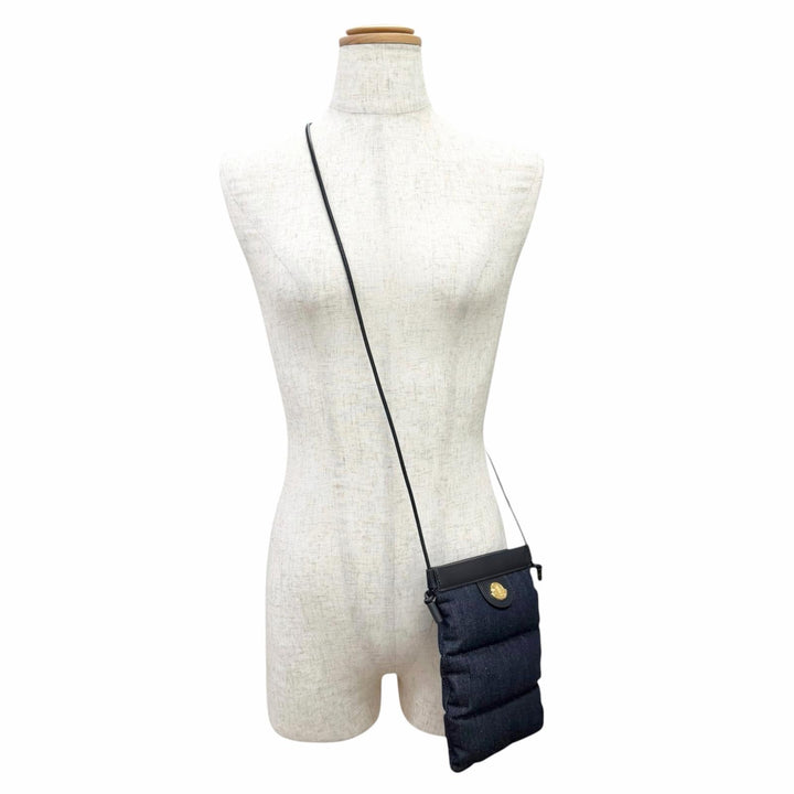 Pristine MONCLER PUFFY PHONE CASE Logo Metal Quilted Shoulder Bag Smartphone