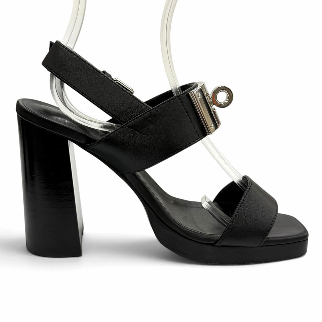 Great HERMES Sandals Ilona 90 Kelly buckle chunky heel leather 35 H241153Z