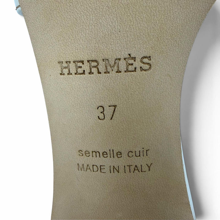 Pristine HERMES Sandals Oasis Mule white leather Women 37 1071002Z
