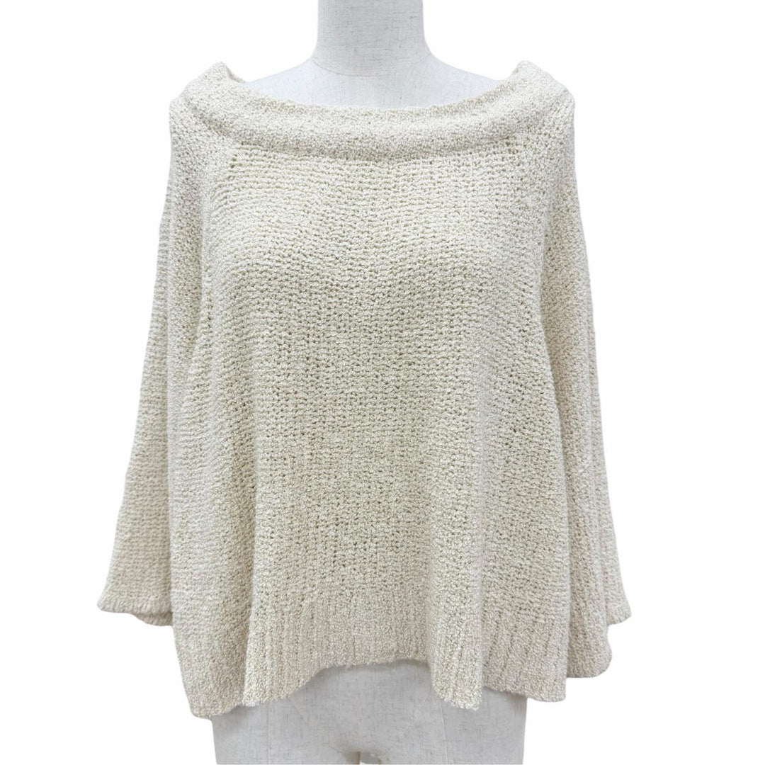 Great THE ROW knit Boat neck long-sleeved top beige silk Women XS