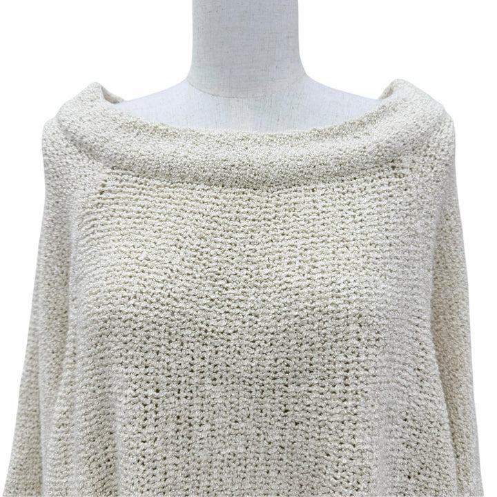 Great THE ROW knit Boat neck long-sleeved top beige silk Women XS