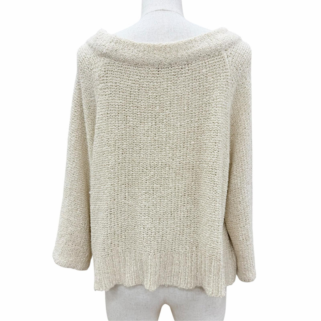 Great THE ROW knit Boat neck long-sleeved top beige silk Women XS