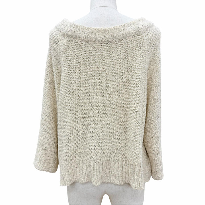Great THE ROW knit Boat neck long-sleeved top beige silk Women XS