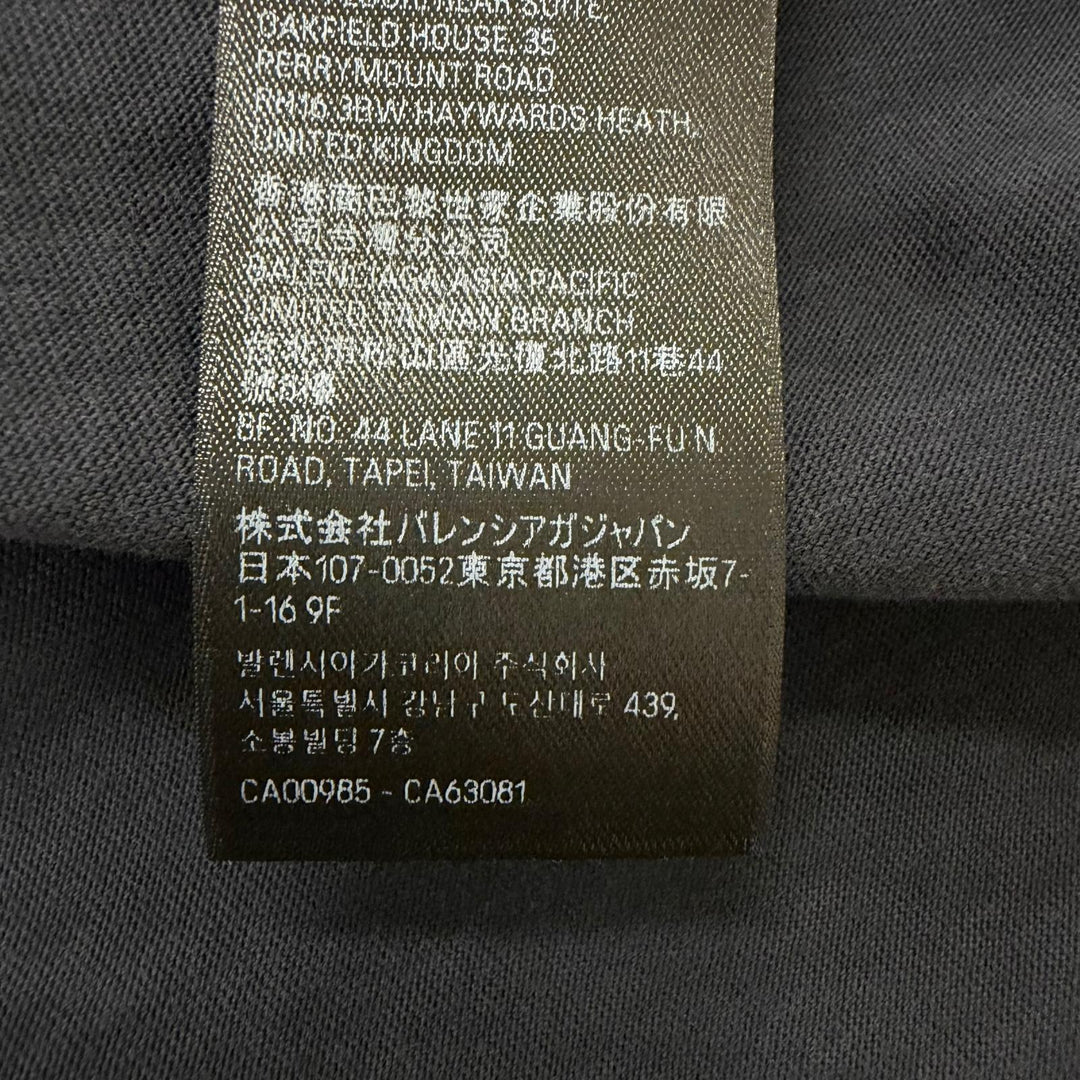 Excellent BALENCIAGA Short sleeve T-shirt Distressed finish tape logo