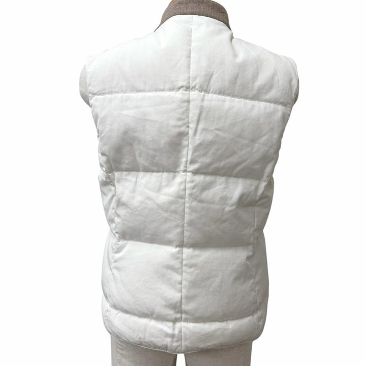 Great Brunello Cucinelli Down vest white wool mens 48