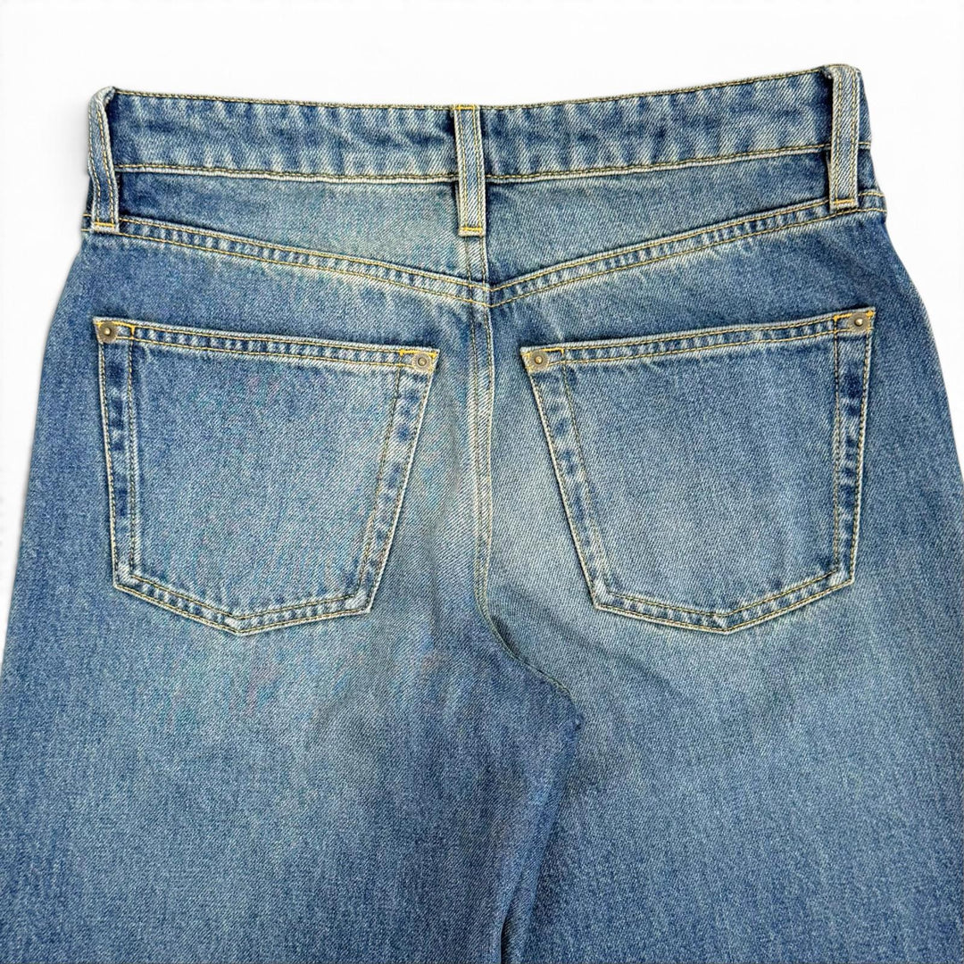 Excellent LOUIS VUITTON Denim pants High-waisted jeans Monogram patch 34 1AHPJ7