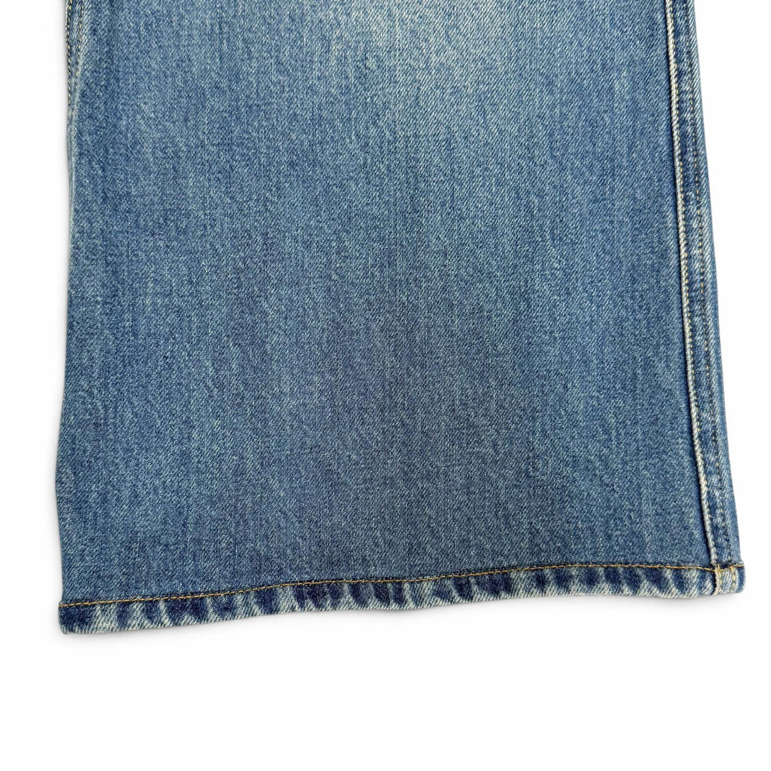 Excellent LOUIS VUITTON Denim pants High-waisted jeans Monogram patch 34 1AHPJ7