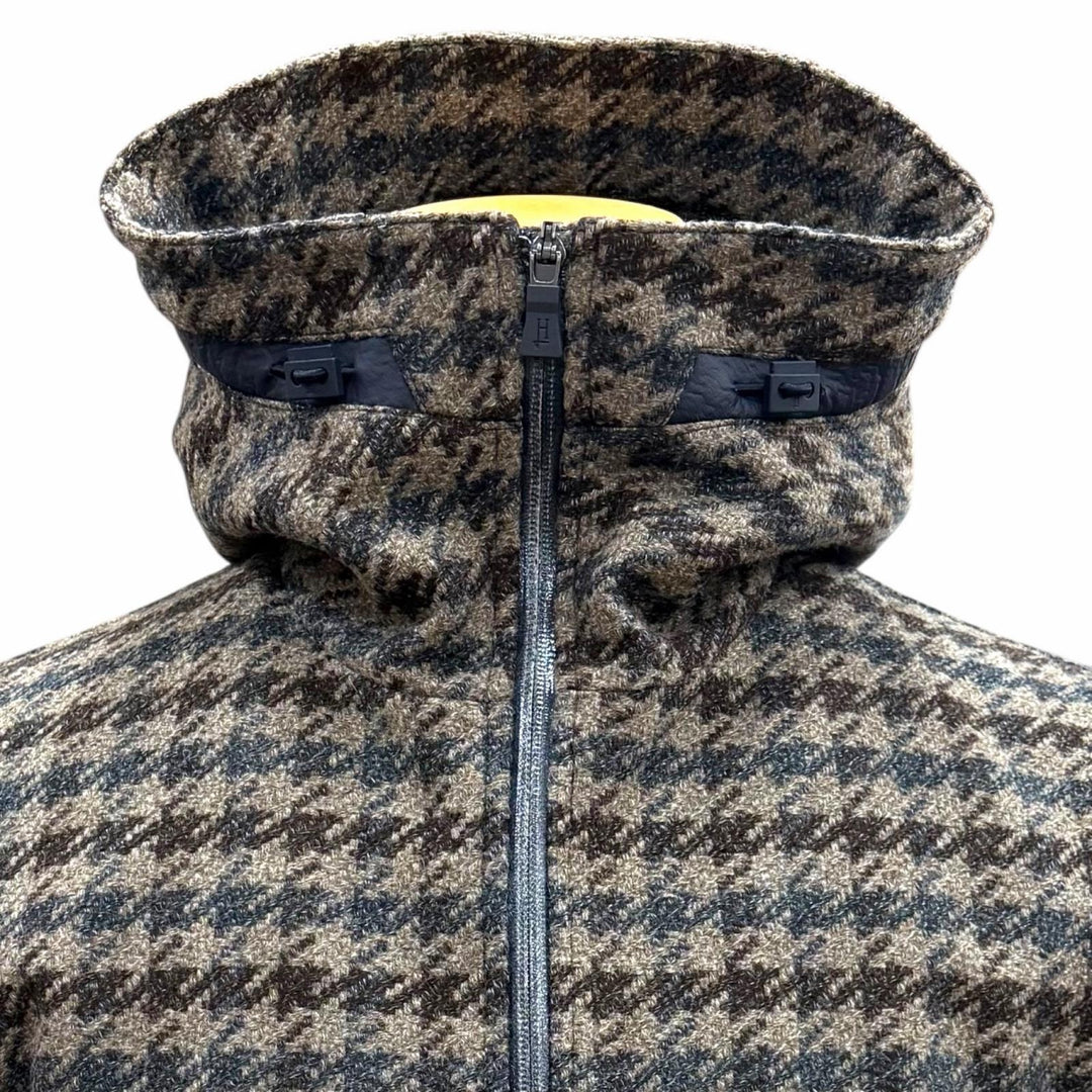 Great Herno coat Laminar Houndstooth pattern hooded double wool IT 44 PA009UL